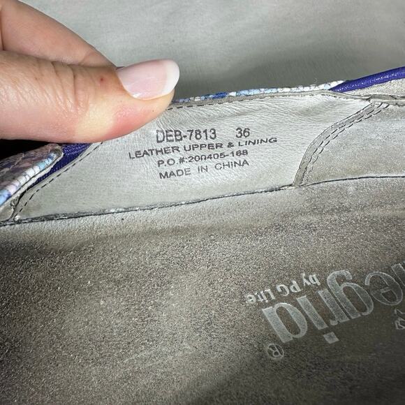 Alegria Women’s sz 36 Debra Quarry DEB-7813 Geometric Blue Nursing Shoe Clog - Picture 8 of 10